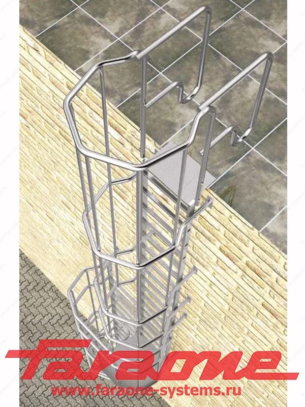 Вертикальная лестница без площадки Faraone SVS.2 6,84 м, с анкером регулируемой длины SVSR684PL