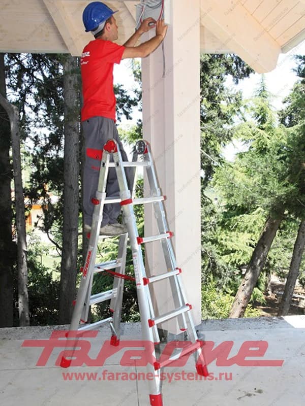 Телескопическая лестница Faraone SUPER 8+8 ступеней TELES.T4S