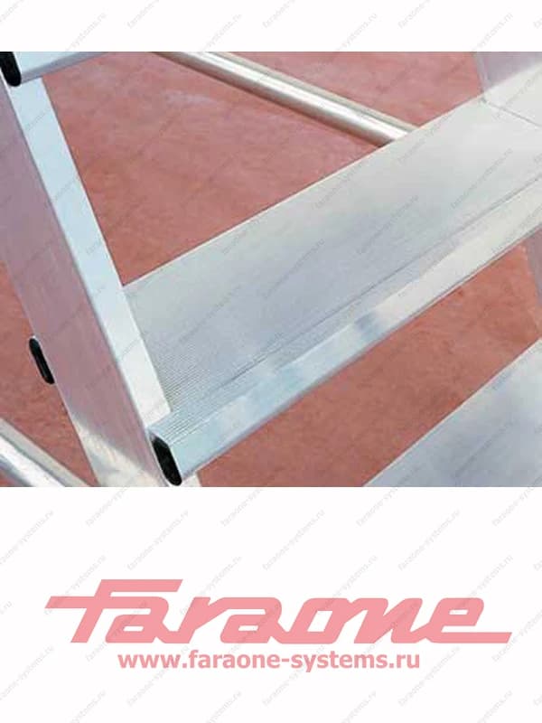 Трап складной с перилами Faraone CM60 5 ступеней, на колесах, расширенная платформа CM5LPR