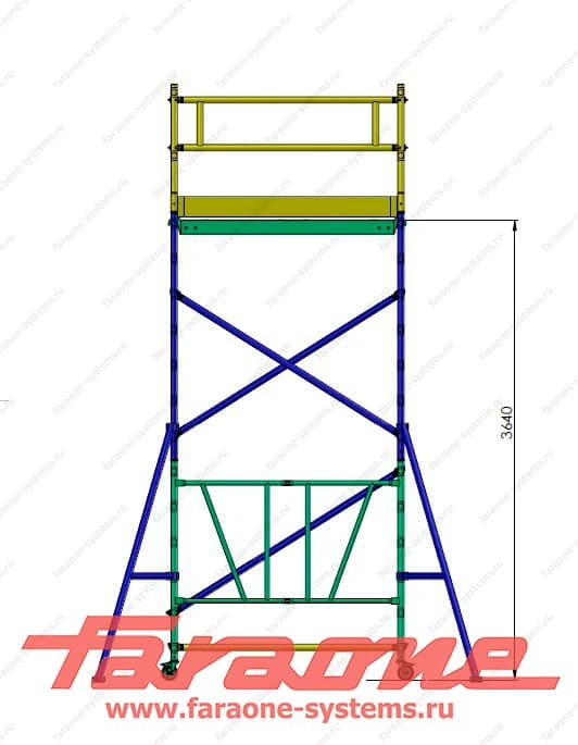 Передвижная вышка Faraone Compact 4,7 м (75x180 см) Pakiet A + B + C COM180ABC