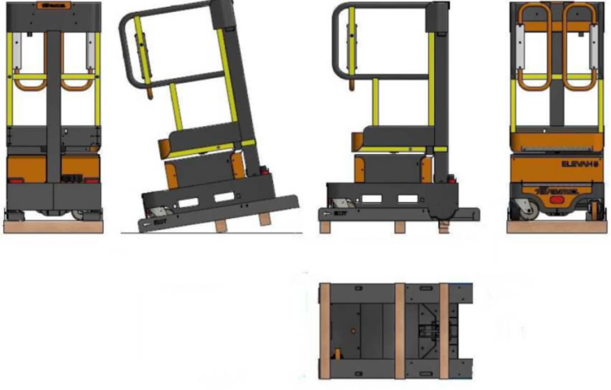 Система для спуска подъемника с платформы без вилочного погрузчика E40PALLET