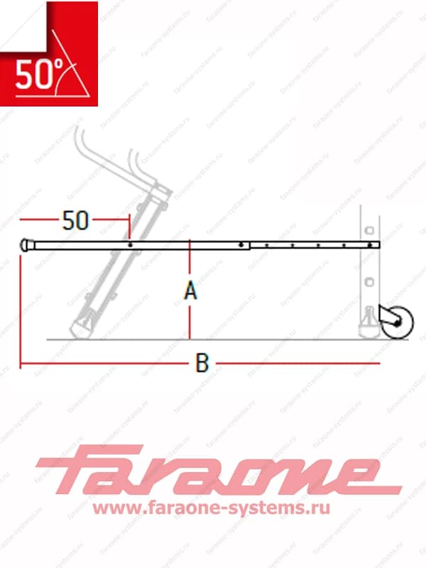 Основа на 2 колесах с рычагом для Faraone SCALA SYSTEM 50° R.02