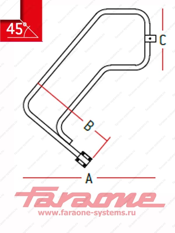 Поручень для рабочей площадки Faraone SCALA SYSTEM 45° C045