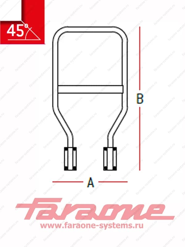 Парапет фронтальный для рабочей площадки Faraone SCALA SYSTEM 45° 50 PF1.45