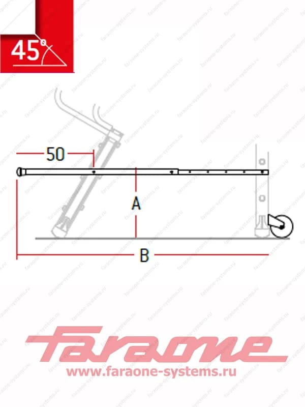 Основа на 2 колесах с рычагом для Faraone SCALA SYSTEM 45° R.02