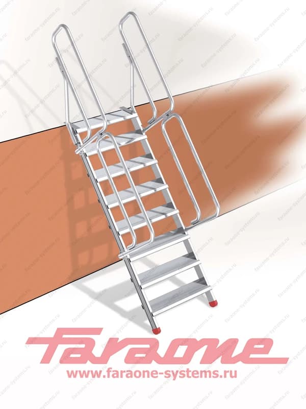 Открытая лестница для помостов 12 ступеней Faraone Scala System SG 50.1 угол 50° SGE.268